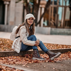 Women boots 3358 a brown combined