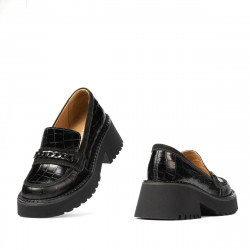Women casual shoes 6041 croco black combined