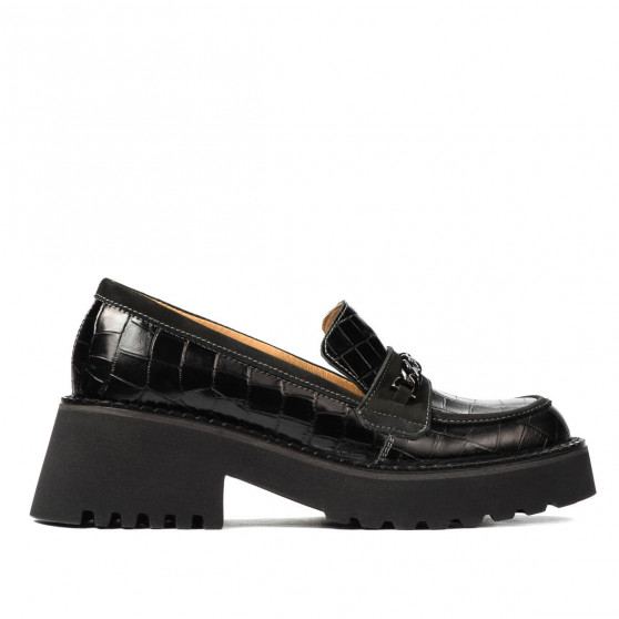 Women casual shoes 6041 croco black combined