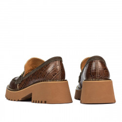 Women casual shoes 6041 croco brown combined