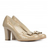 Women stylish, elegant shoes 1245 patent beige