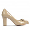Women stylish, elegant shoes 1245 patent beige
