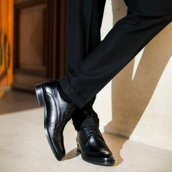 Men stylish, elegant shoes 908 black