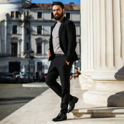 Men stylish, elegant shoes 908 black