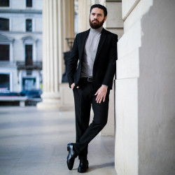 Men stylish, elegant shoes 908 black