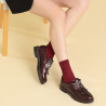 Women casual shoes 6025 patent bordo