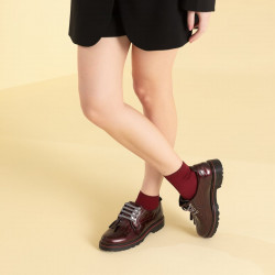 Women casual shoes 6025 patent bordo