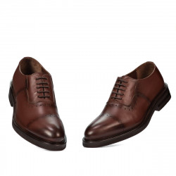Men stylish, elegant shoes 937 a cognac