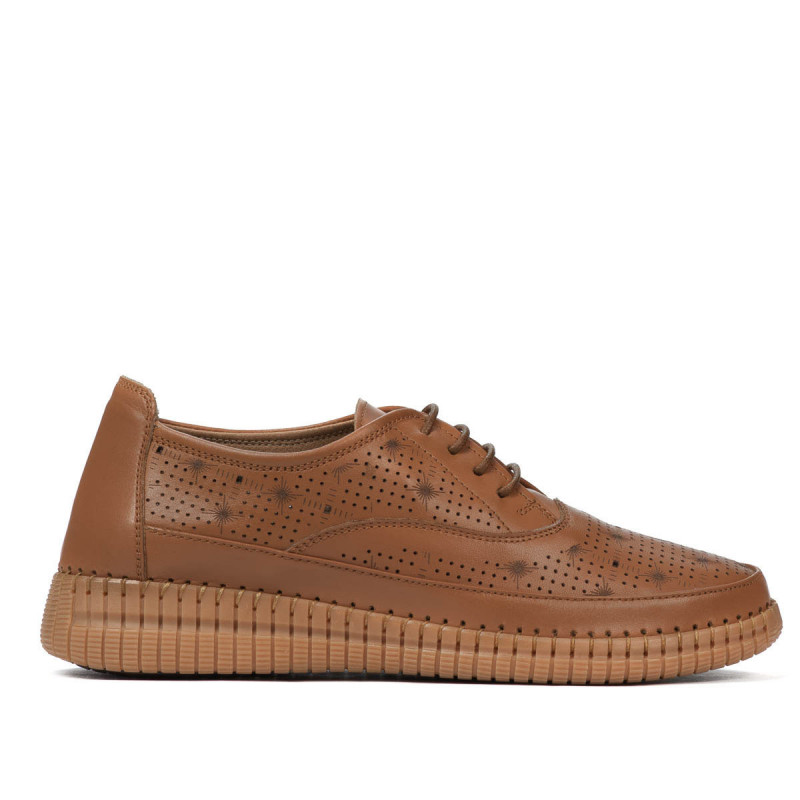 Women loafers, moccasins 6045 camel