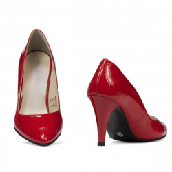 Women stylish, elegant shoes 1234 patent red