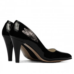 Women stylish, elegant shoes 1234 patent black