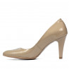 Women stylish, elegant shoes 1234 patent beige
