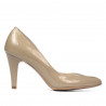 Women stylish, elegant shoes 1234 patent beige