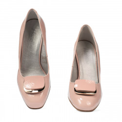 Women stylish, elegant shoes 1291 patent pink