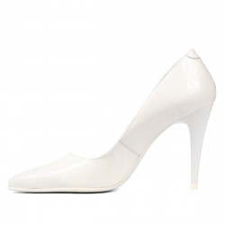 Women stylish, elegant shoes 1246 patent white