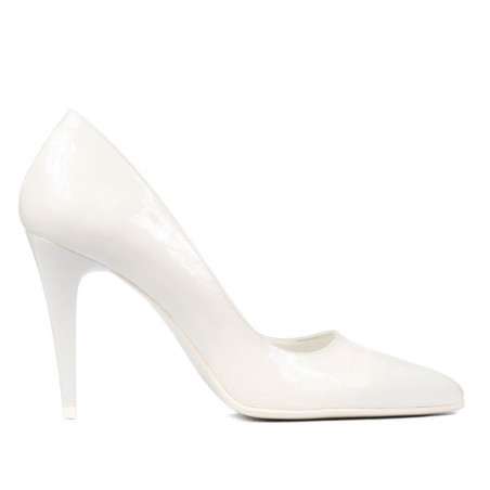 Women stylish, elegant shoes 1246 patent white
