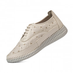 Women loafers, moccasins 6045 beige