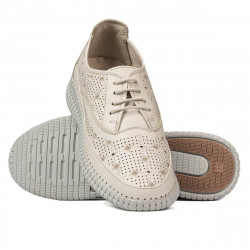 Women loafers, moccasins 6045 beige