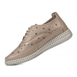 Women loafers, moccasins 6045 sand