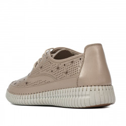 Women loafers, moccasins 6045 sand