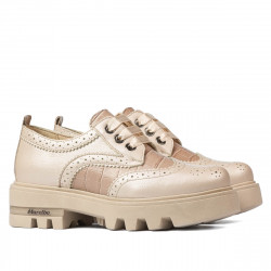 Women casual shoes 6047 beige combined