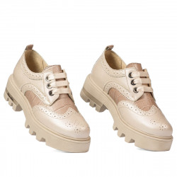 Women casual shoes 6047 beige combined