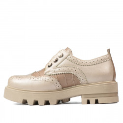 Women casual shoes 6047 beige combined