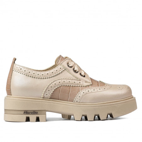 Women casual shoes 6047 beige combined