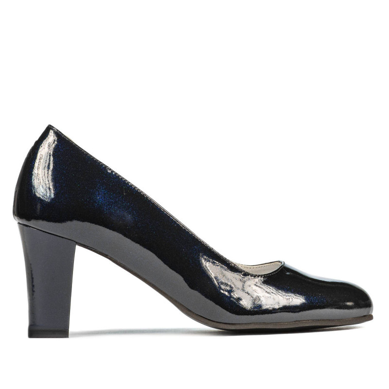 Women stylish, elegant shoes 1209 patent indigo pearl