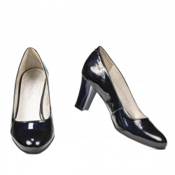 Women stylish, elegant shoes 1209 patent indigo pearl