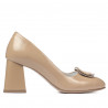 Women stylish, elegant shoes 1291 patent beige