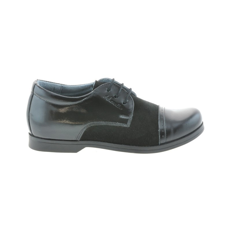 Children shoes 132 patent black+black velour