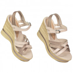Women sandals 5086 beige pearl combined