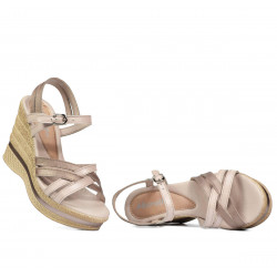 Women sandals 5086 beige pearl combined