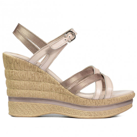 Women sandals 5086 beige pearl combined