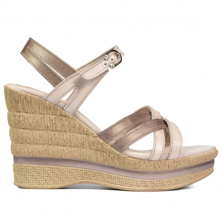 Women sandals 5086 beige pearl combined