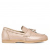 Women loafers, moccasins 6054 pudra pearl