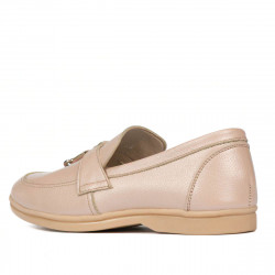 Women loafers, moccasins 6054 pudra pearl