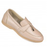Women loafers, moccasins 6054 pudra pearl