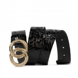 Women belt 09ld patent black