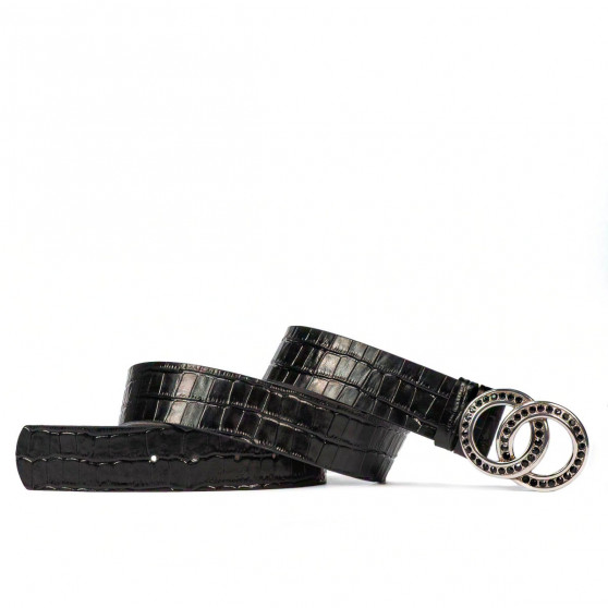 Women belt 10ld croco black