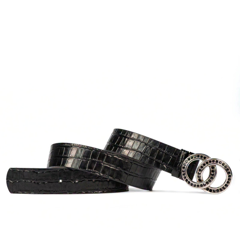 Women belt 10ld croco black
