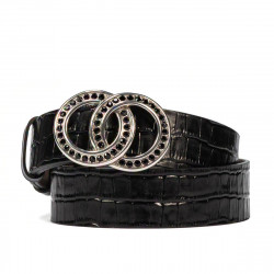 Women belt 10ld croco black