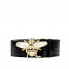 Women belt 01ld patent black