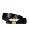 Women belt 01ld patent black