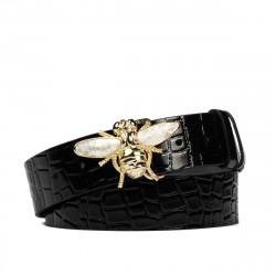 Women belt 01ld patent black