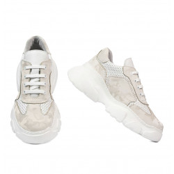 Women sport shoes 6053 beige camuflaj combined