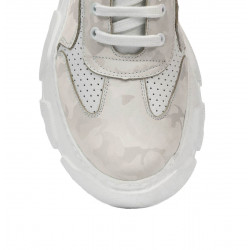 Women sport shoes 6053 beige camuflaj combined