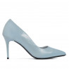Women stylish, elegant shoes 1293 patent bleu