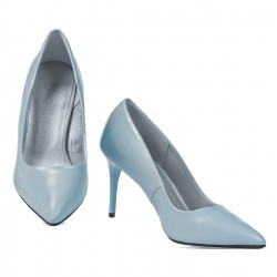Women stylish, elegant shoes 1293 patent bleu